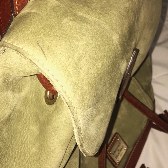 DOONEY & BOURKE Green Nubuck Leather Backpack EUC VINTAGE Y2K AUTHENTIC - Picture 15 of 16